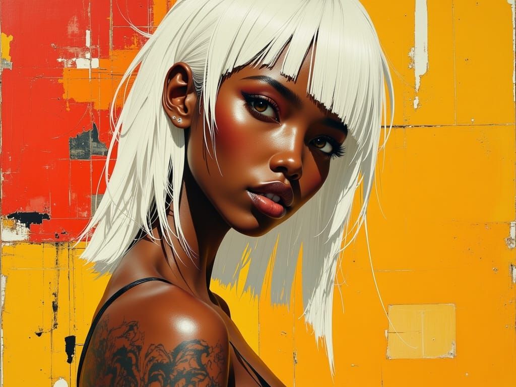 Tanned Gynoid Idol in Dynamic Pose