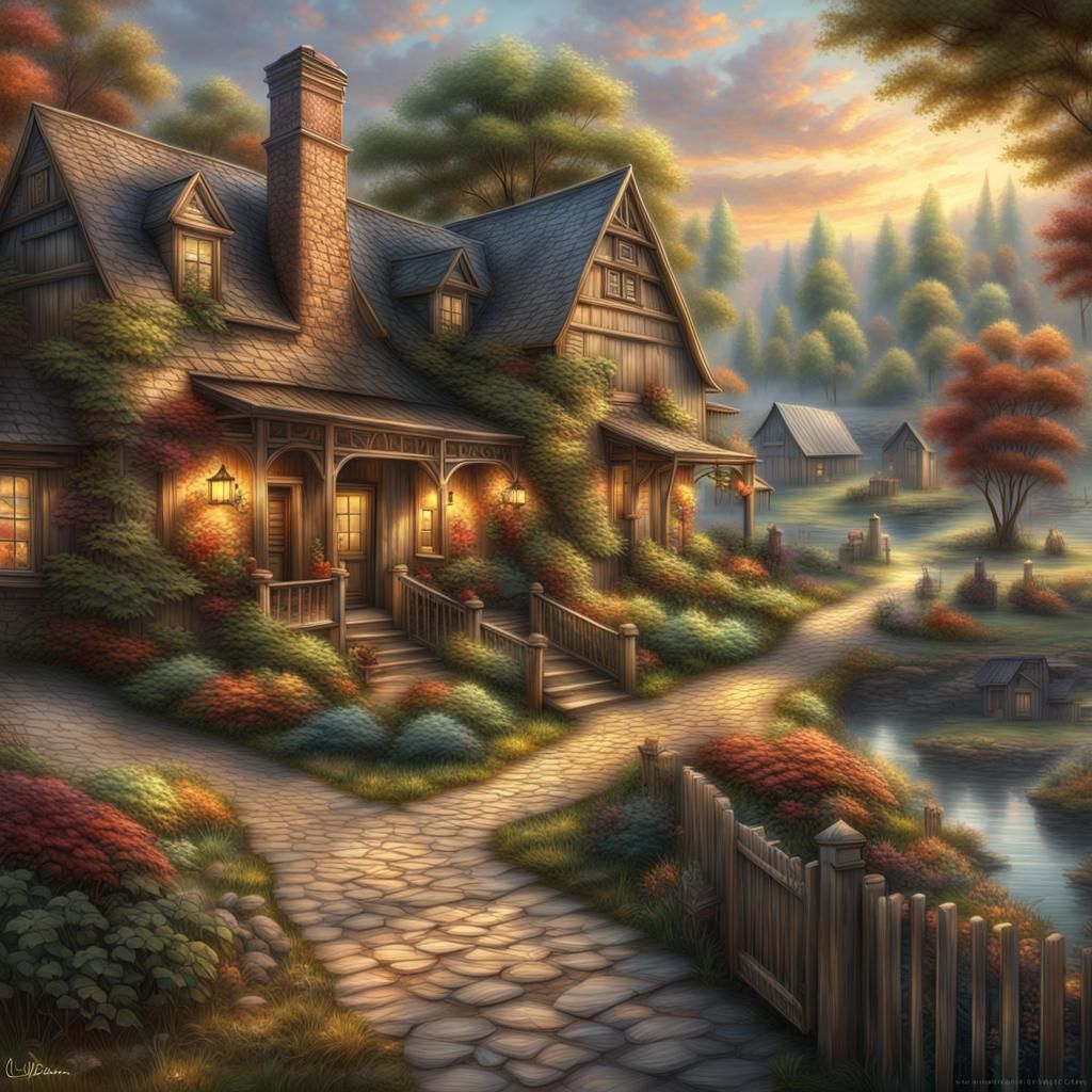 Surreal Autumn Scene with Ultrafine Details in HDR