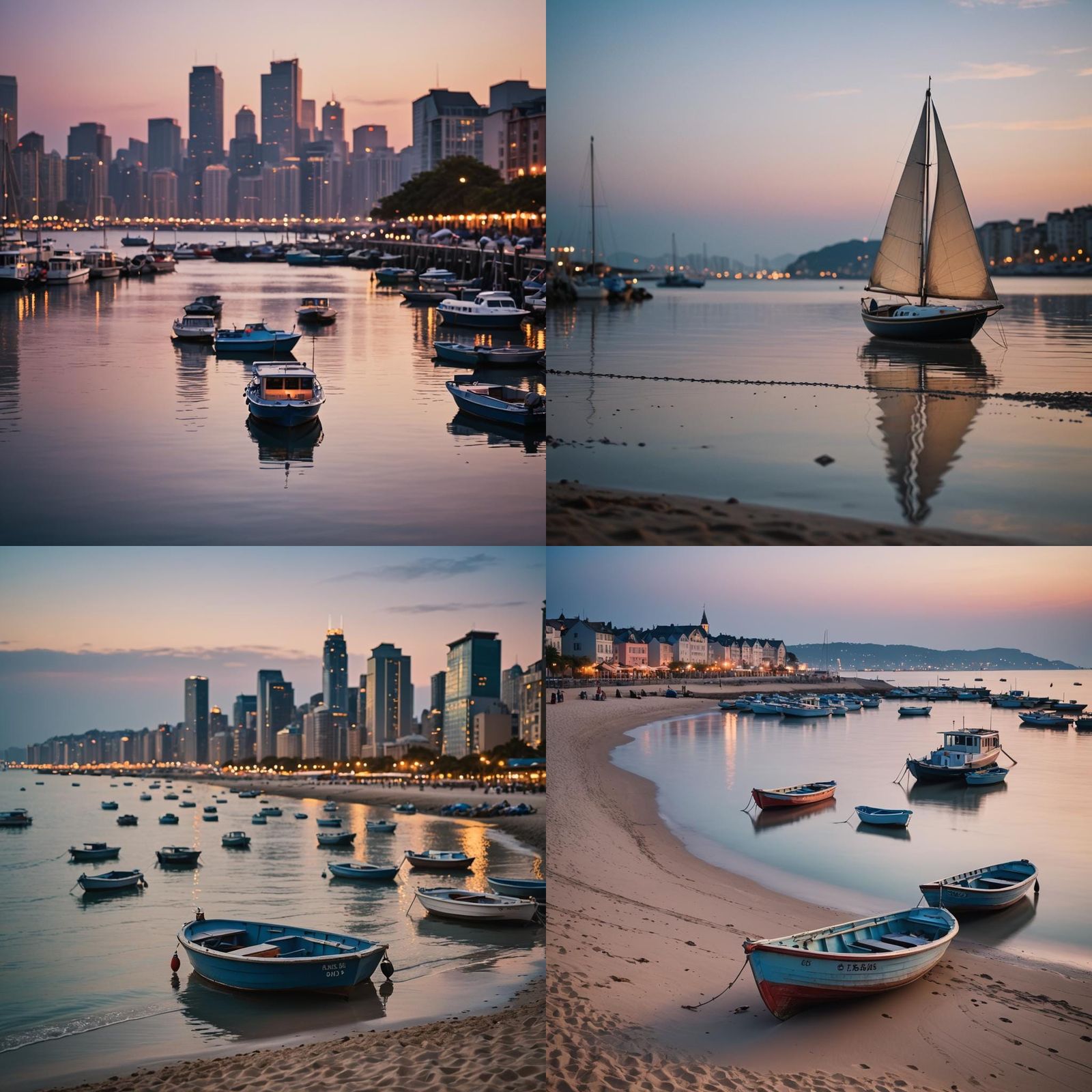 Serenity of Blue Hours on City Boats