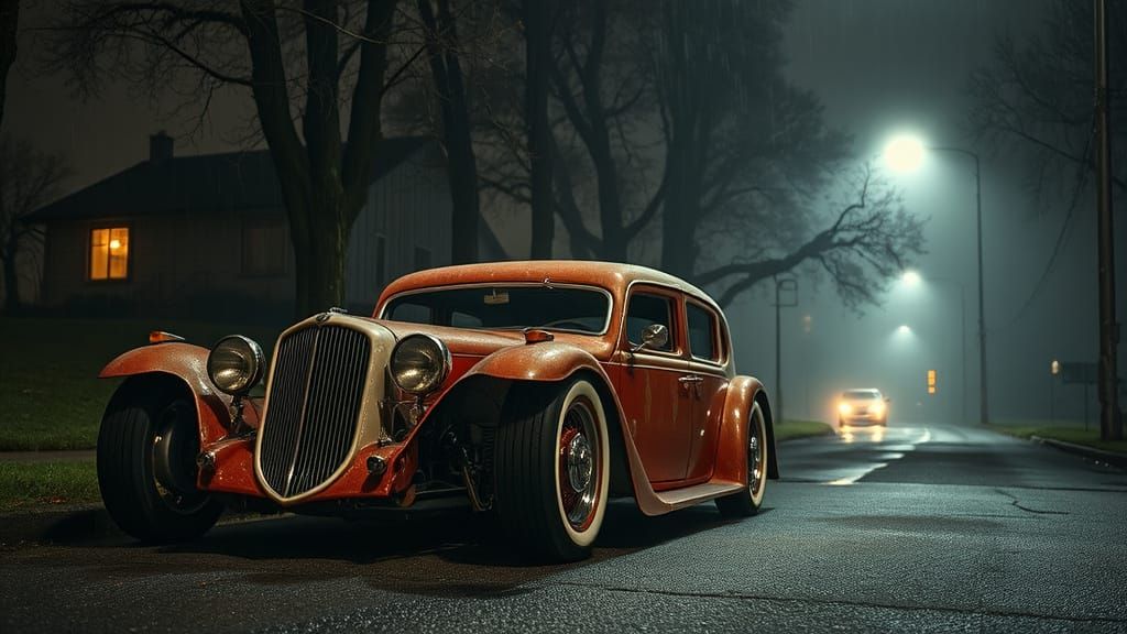 1930s French Limousine Hot Rod in Art Deco Style