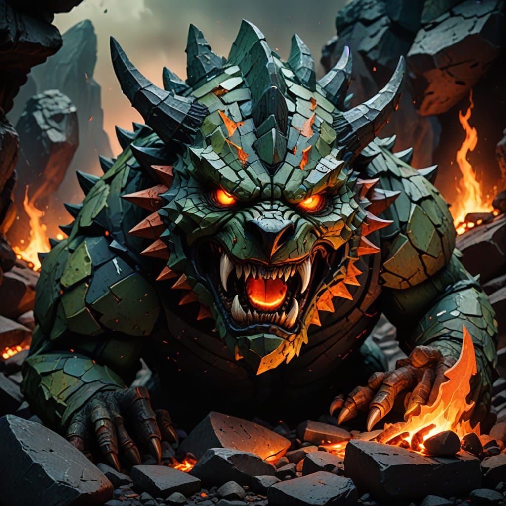 Stonesculpture of a Dark Fantasy Creature