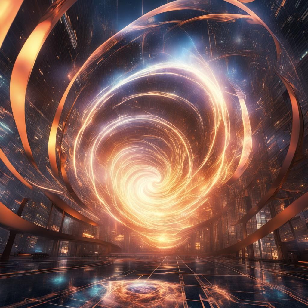 Surreal Futuristic Cityscape Radiates Cosmic Energy