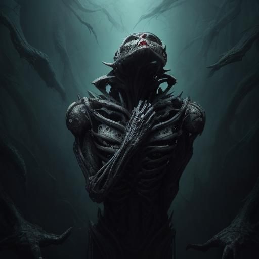 Surreal Biomechanical Horror Creature