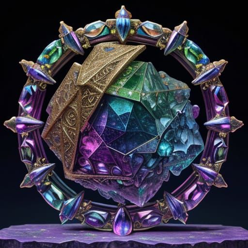 Vibrant Jewel on Ancient Pedestal