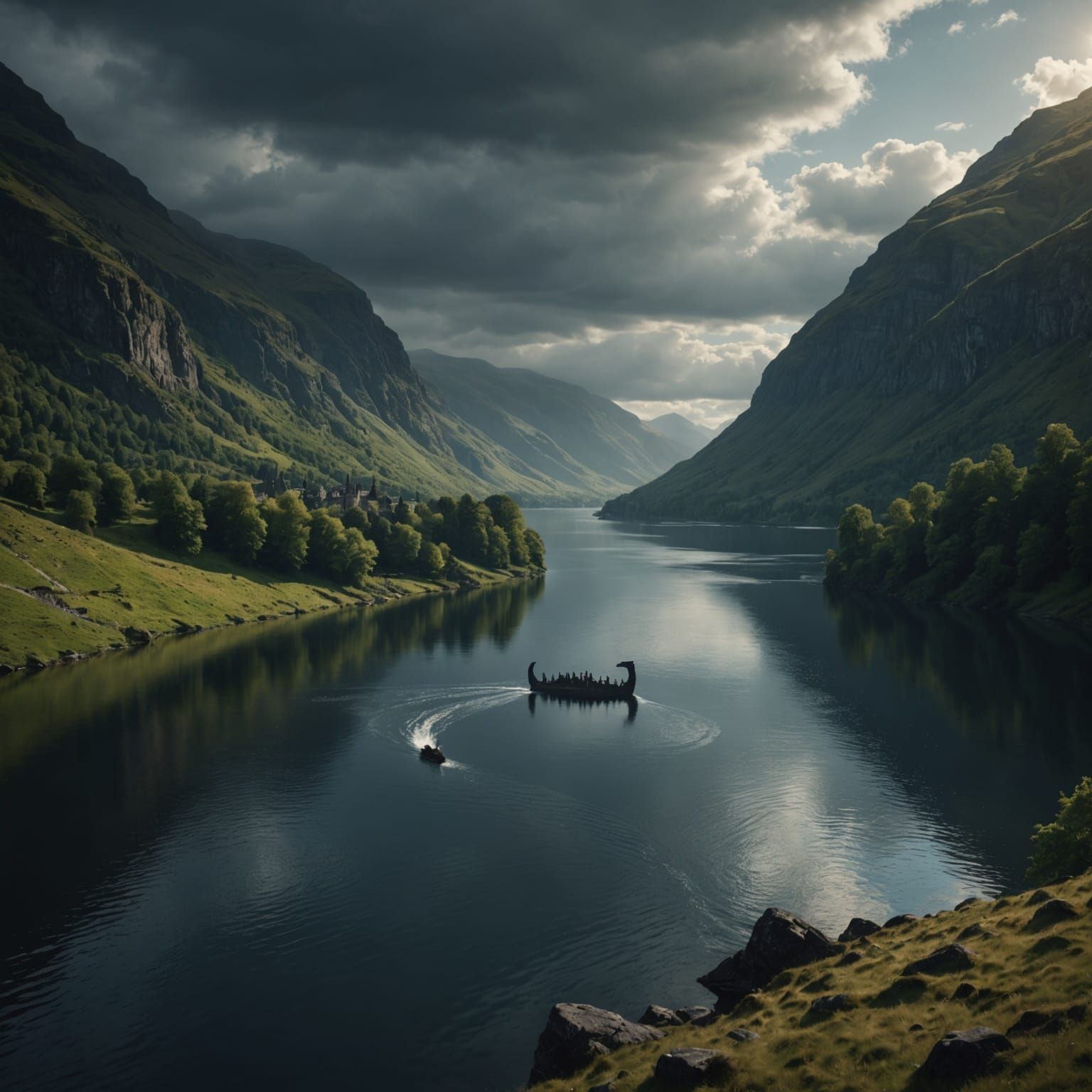Epic Loch Ness Landscape in Dramatic Digital Art