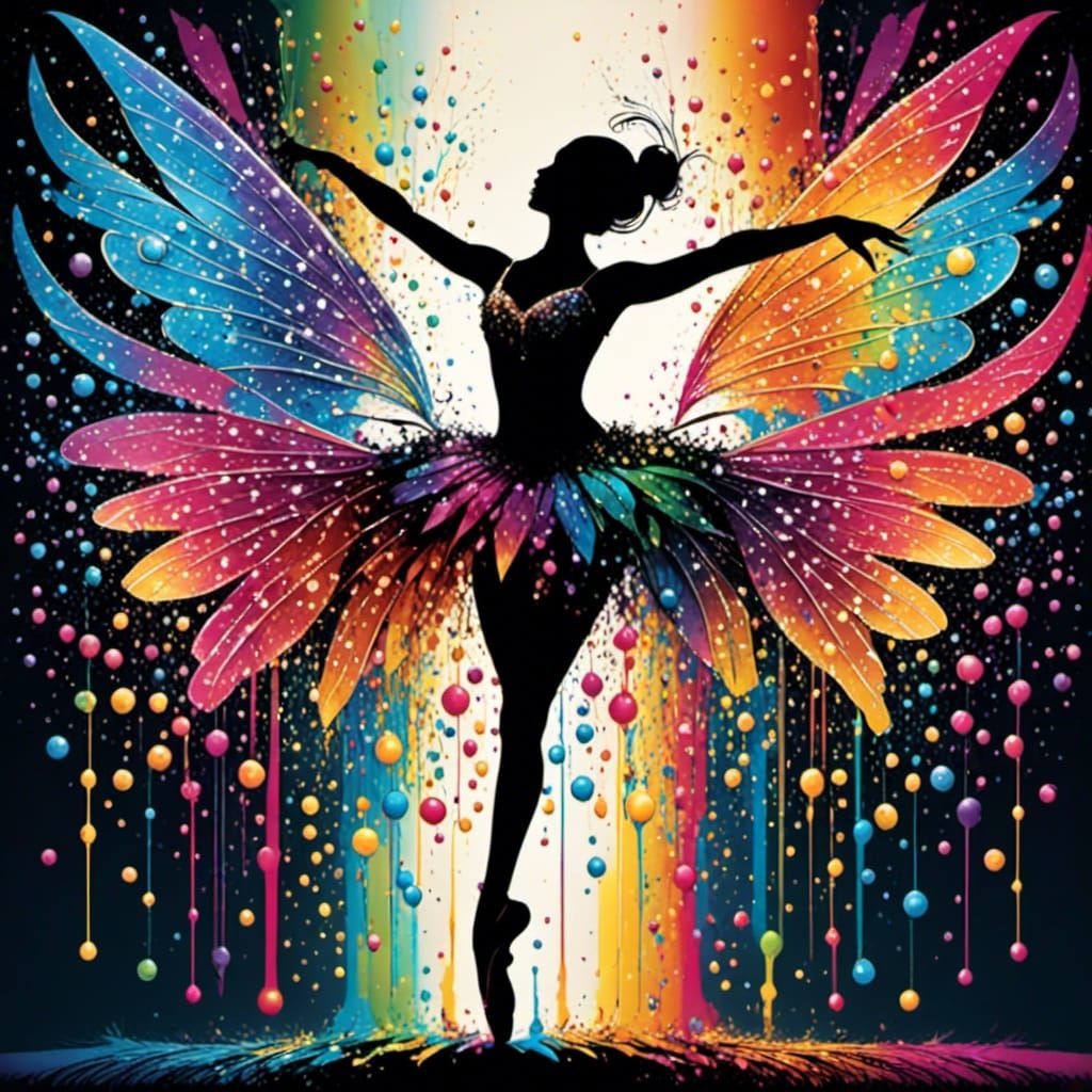 Enchanted Fairy Ballerina in a Splash of Color