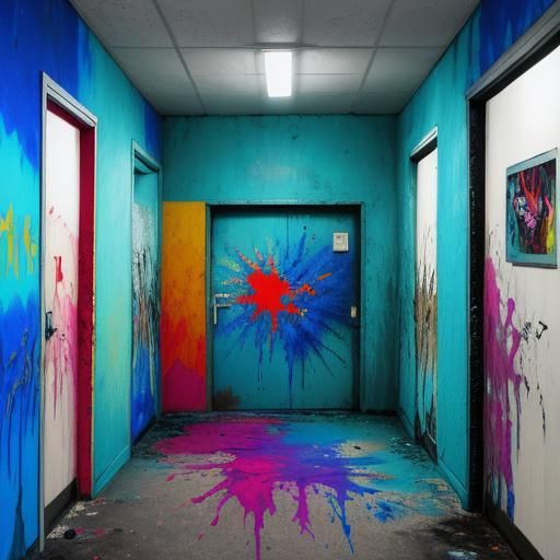 Vibrant Street Art Unfolds at Abandoned Motel