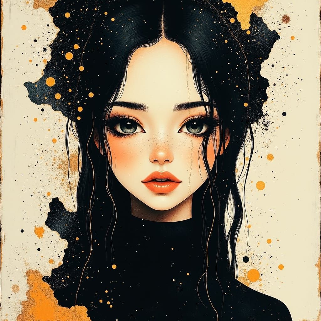 Sultry African Goddess with Full Lips and Hippo-Inspired Att...