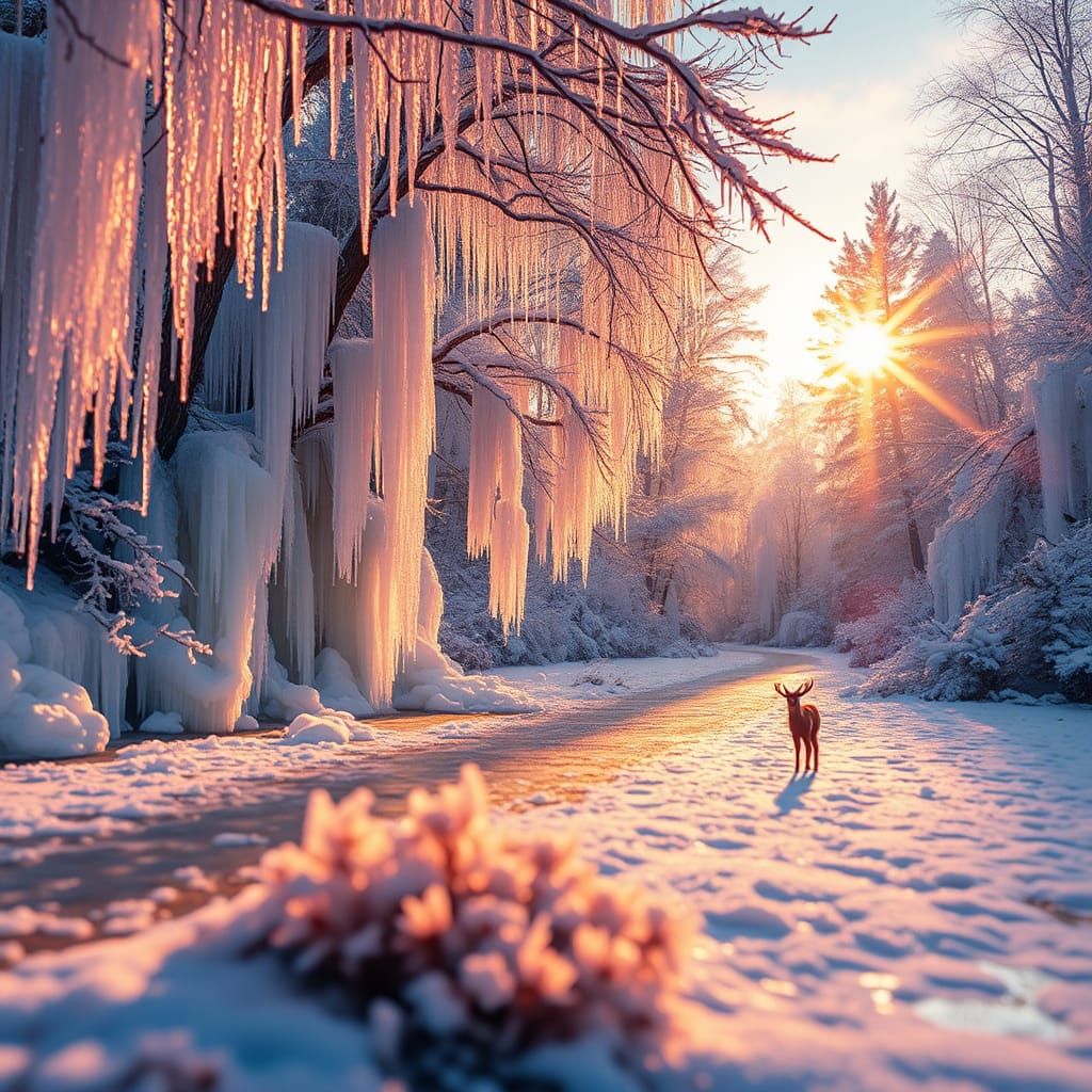 Enchanted Golden Forest at Dusk