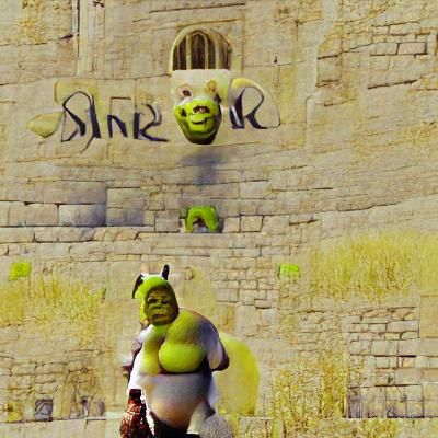 Ogre in Muddy Swamp Scene in Watercolor Style