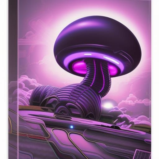 Cyberpunk Mushroom Monster Comic Book Art