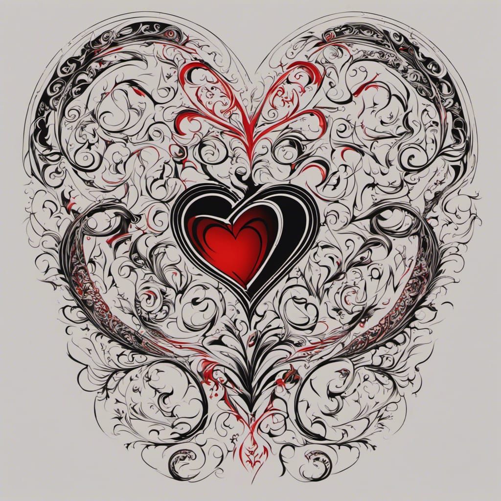 Elegant Whirlwind Love Design in Intricate Filigree
