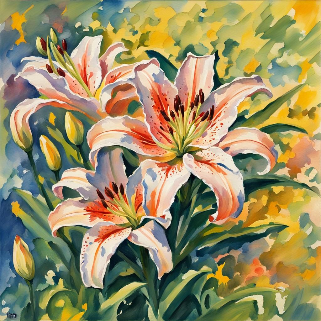 Gouache Impressionist Masterpiece with Thick Brush Strokes