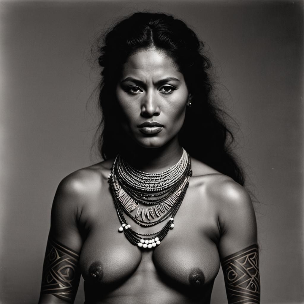 Māori Goddess in Traditional Attire