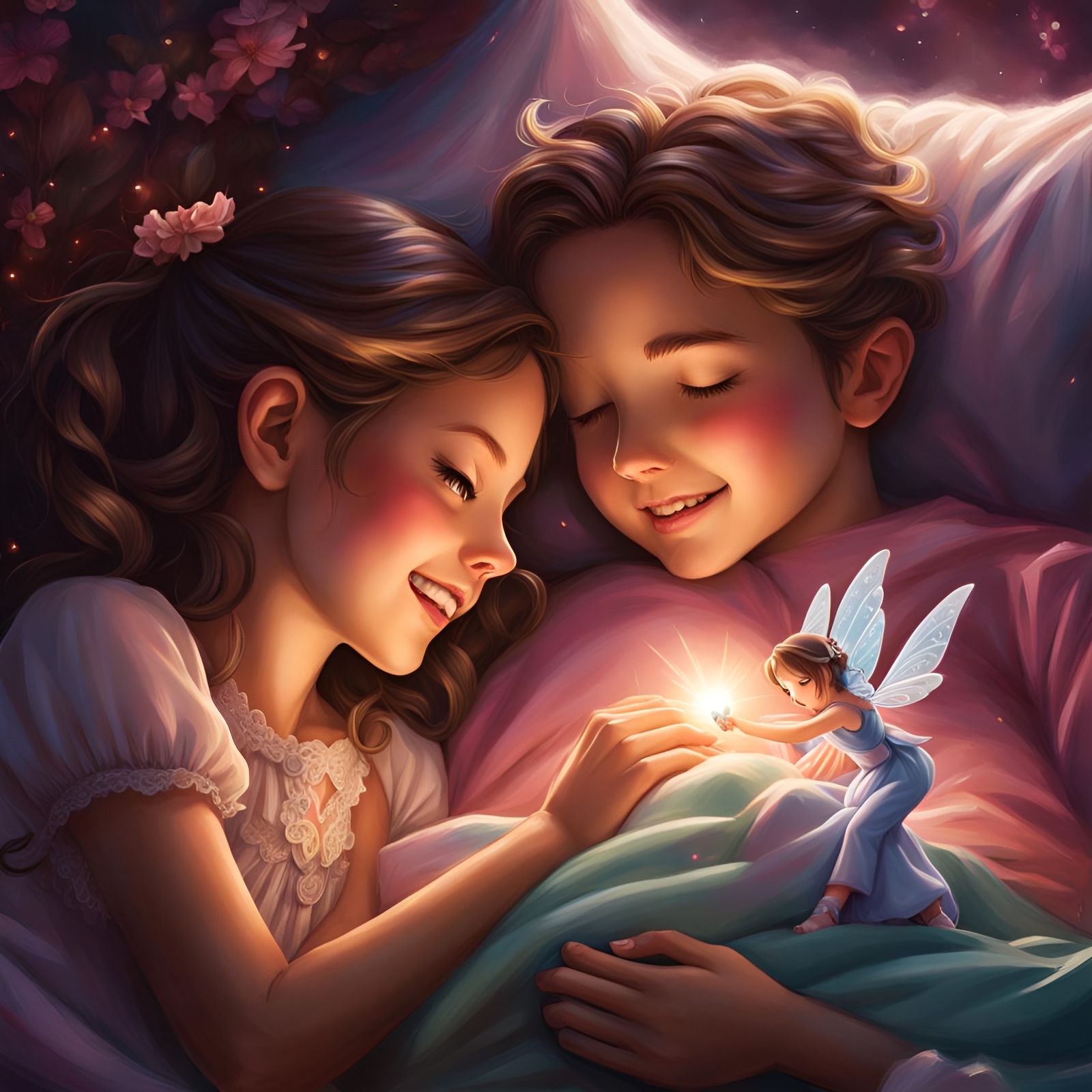 Hyper Realistic Anime Tooth Fairy in Dreamy Scene