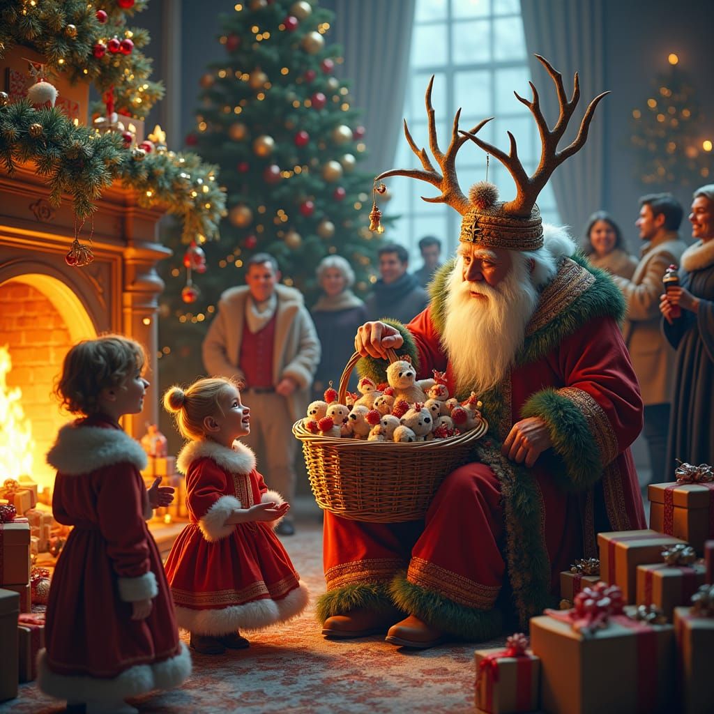Majestic Jultomten Enchants Children with Intricate Toys and...