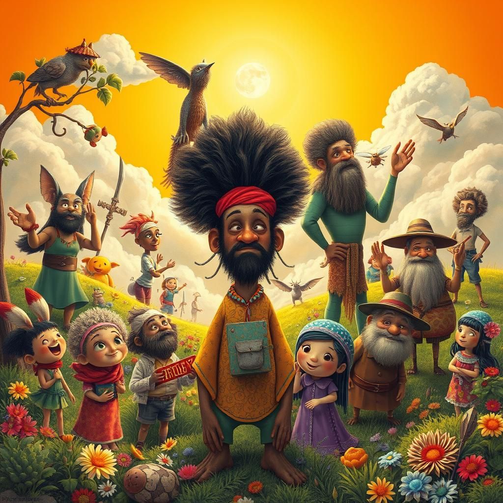 Vibrant Characters Embodiment in Fantastical Landscape