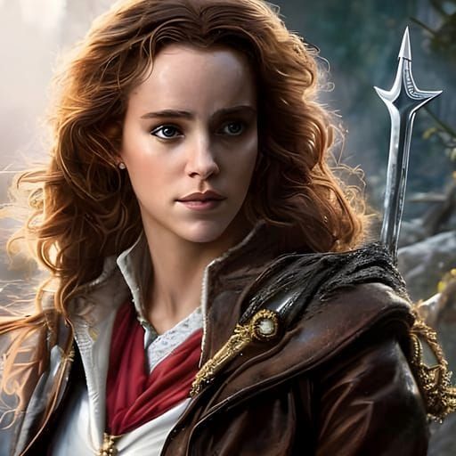Hermione Granger Mud Portrait in Comic Book Style