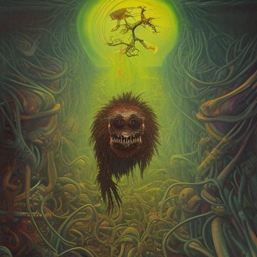 Eerie Sci-Fi Fantasy: Unsettling Wildlife Encounter