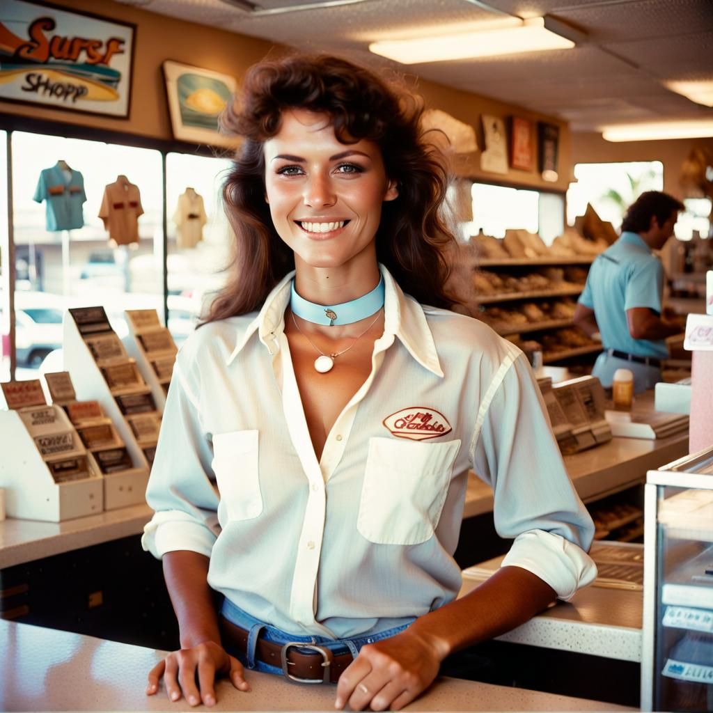 1980s Surf Shop Employee Photo