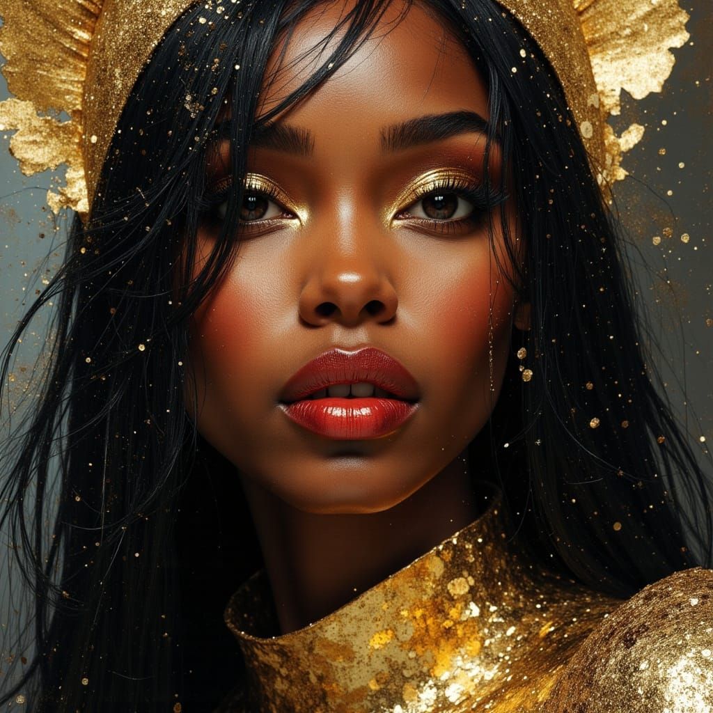 African Goddess Portrait in Studio Photography Style