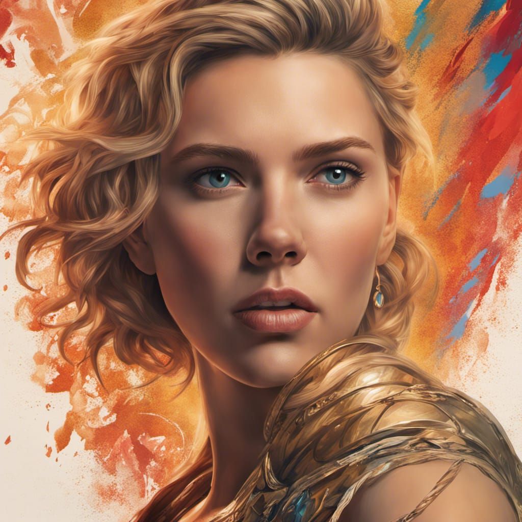 Scarlett Johansson as Youthful Goddess Athena in Hyperrealis...