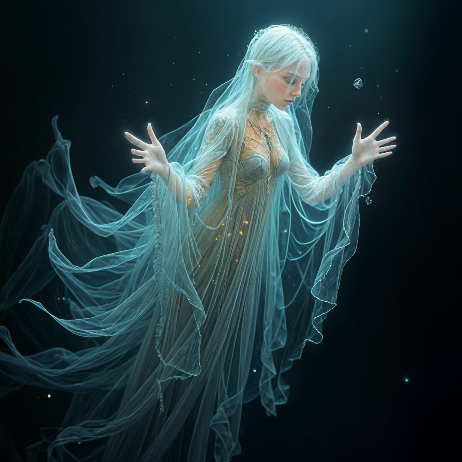 Enameled Glass Ghost Matte Painting