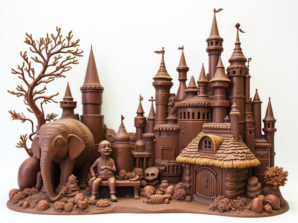 Surreal Chocolate Sculptures in Whimsical Worldly Style