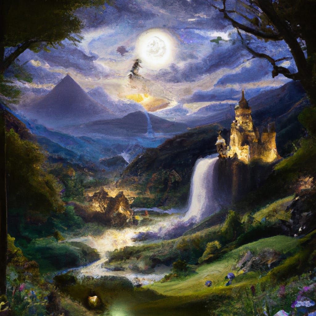 The elements come into existence. Thomas Kinkade Studio Ghib...