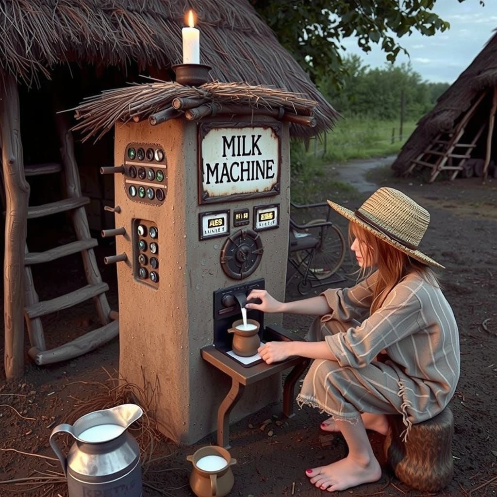Creamy Glass of Milk in a Nostalgic Diner Setting