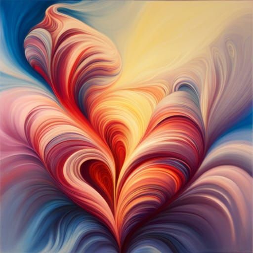 Ethereal Smoke Forms Liquid Heart Shapes in Deep, Realistic...