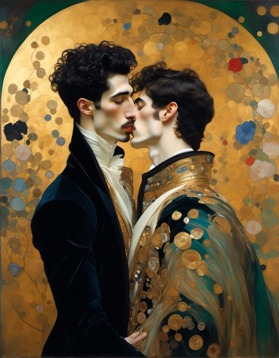 Intimate Golden Portraits in the Style of Gustav Klimt