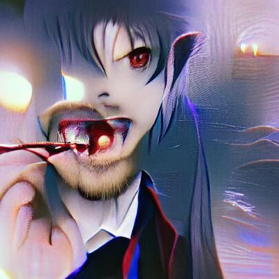 Vampiric Anime Goddess Unveiled in Blood Moonlight