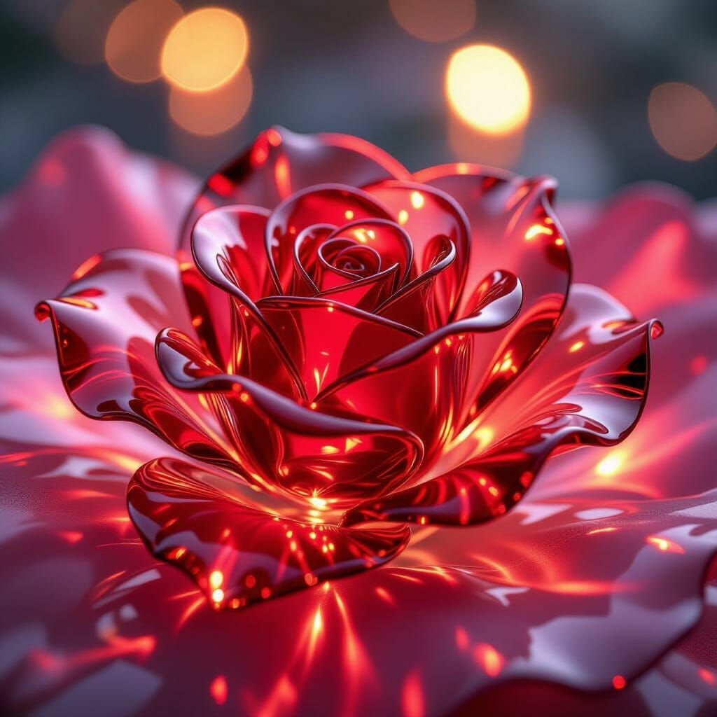 Molten Ruby Glass Dress Macro Shot