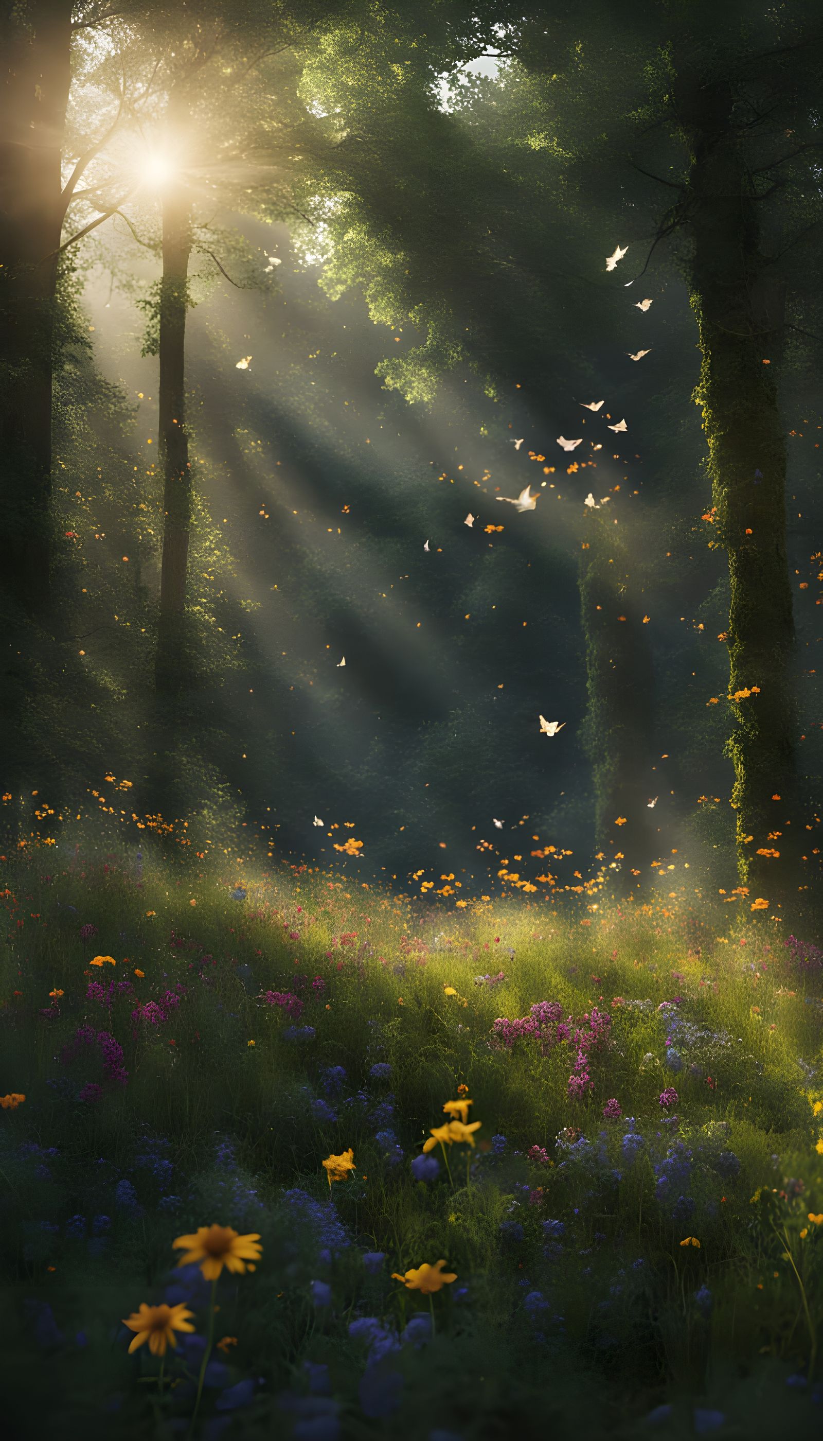 Fairies in a Wildflower Forest: Cinematic Digital Painting