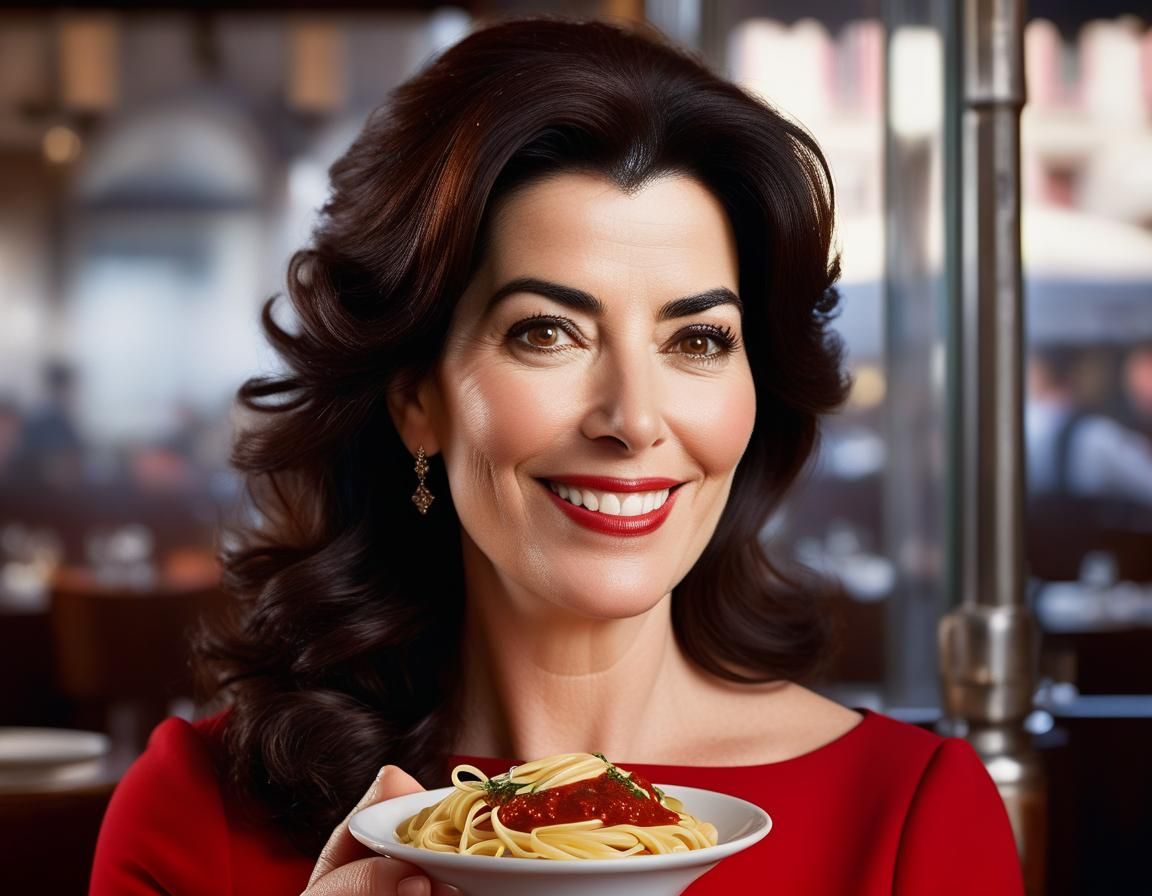 Nigella Savoring a Cozy Italian Feast
