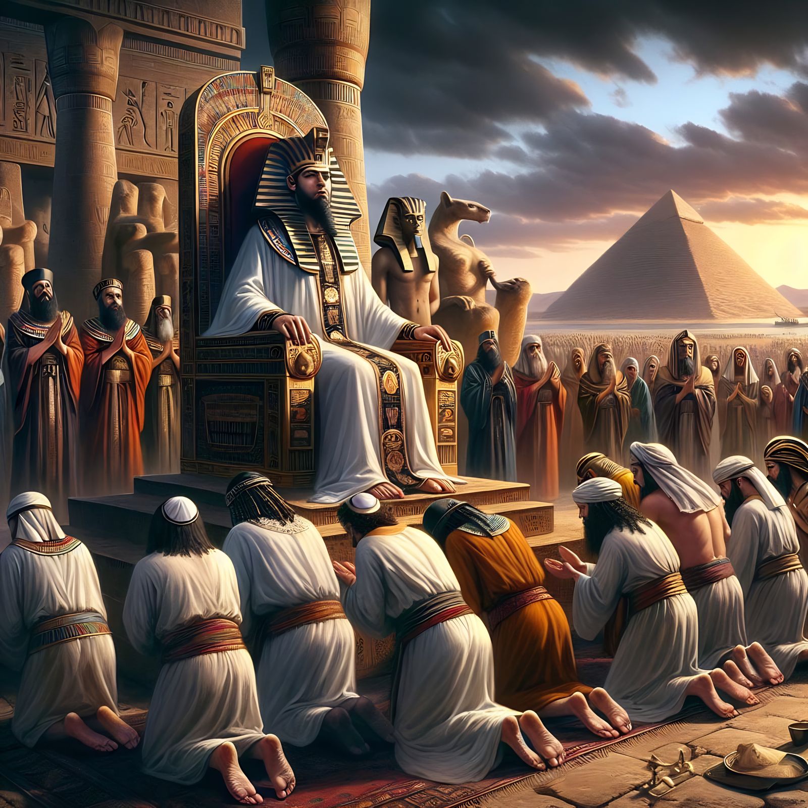 Ancient Egyptian Pharaoh Confronts Hebrew Servants in Biblic...