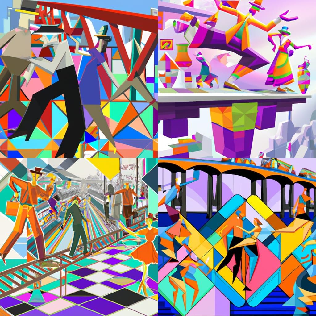 Tap Dancers on a Cubist Bridge