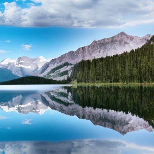 Majestic Mountain Reflection on Lake: Professional Photograp...