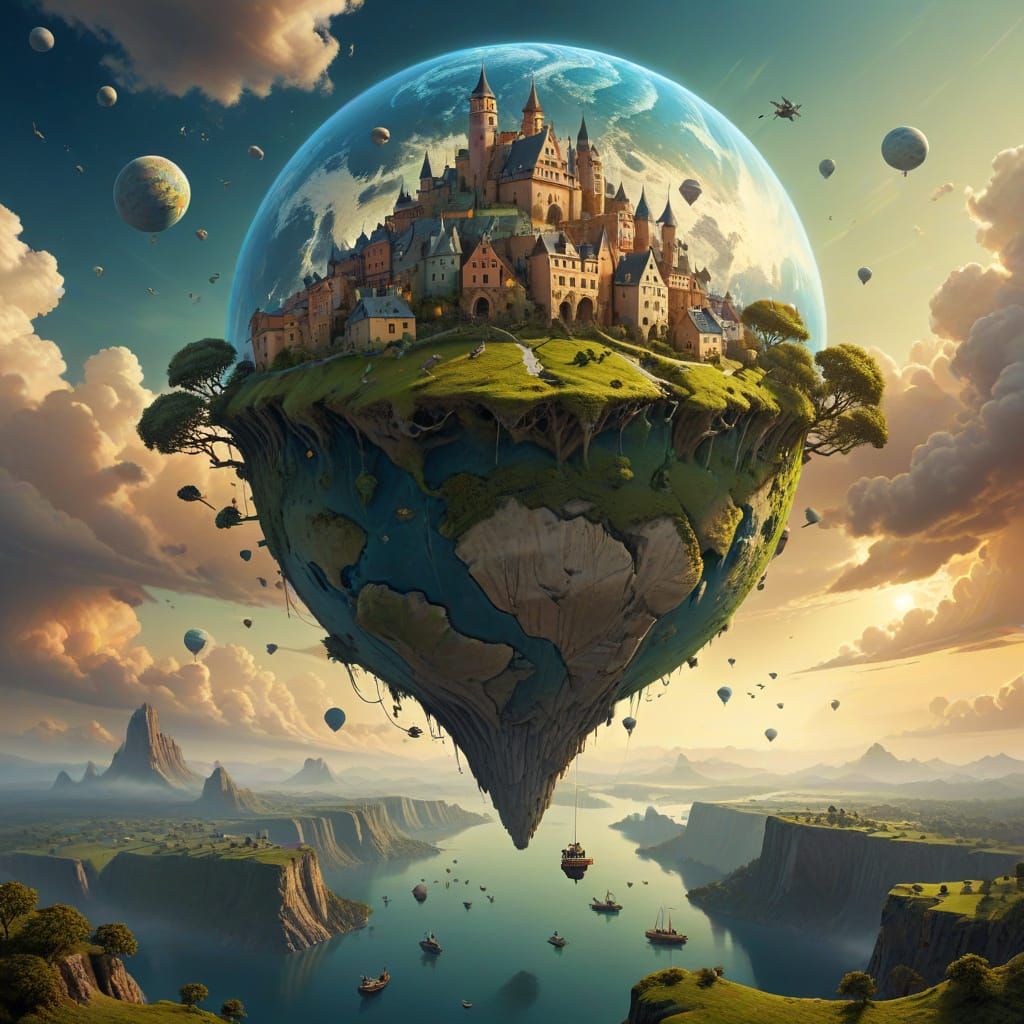 Surreal View of Earth in Pranckevicius Style
