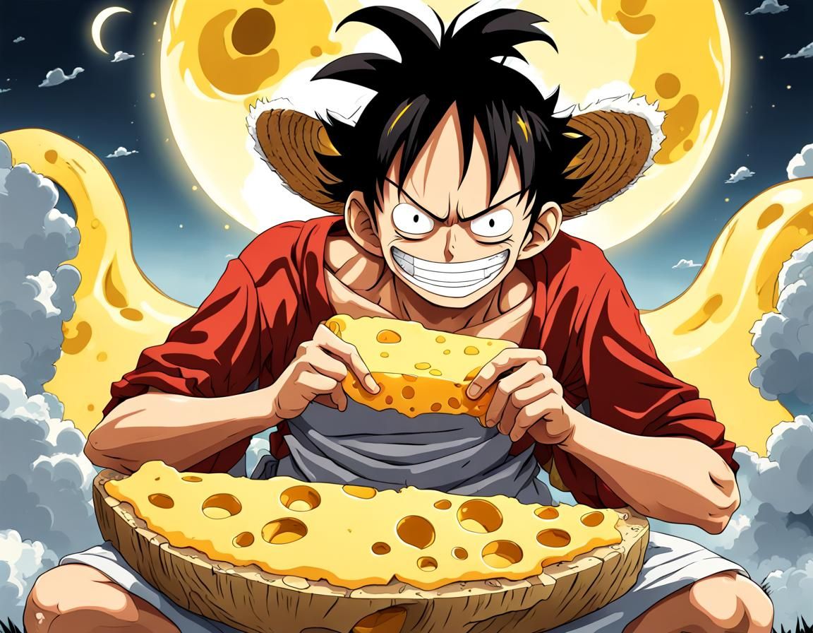 Luffy Devours the Glowing Cheese Moon