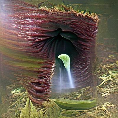 Rare Titan Arum Blooms in a Naturalistic Landscape