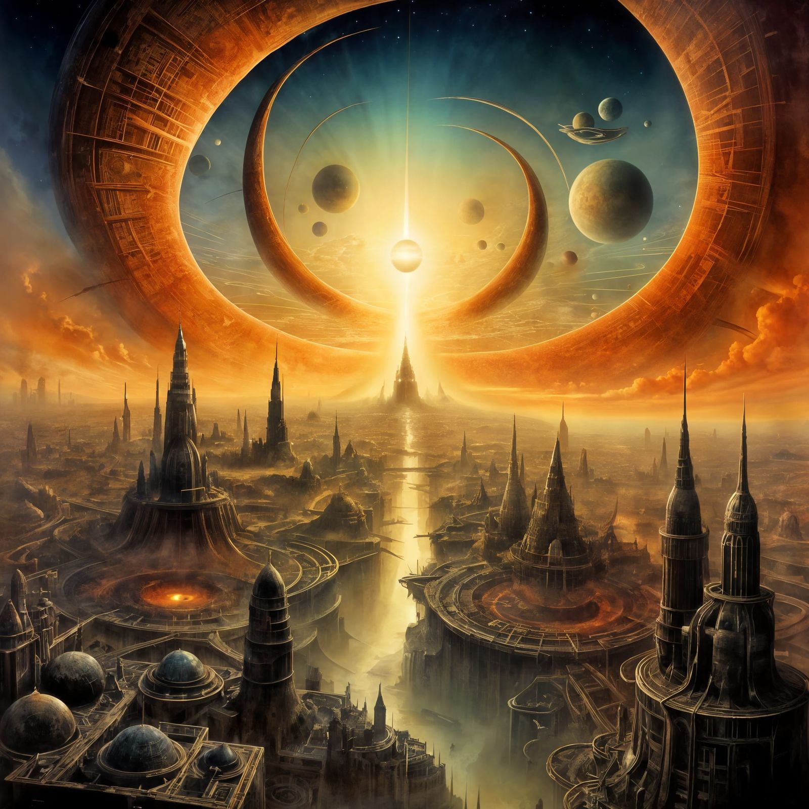 World with another world on a world with another world