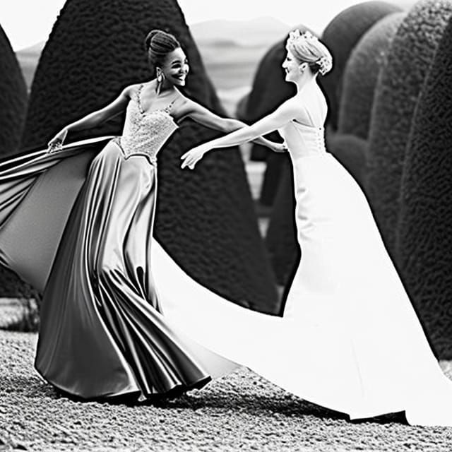 Ethereal Gothic Waltz in Mediterranean Blues