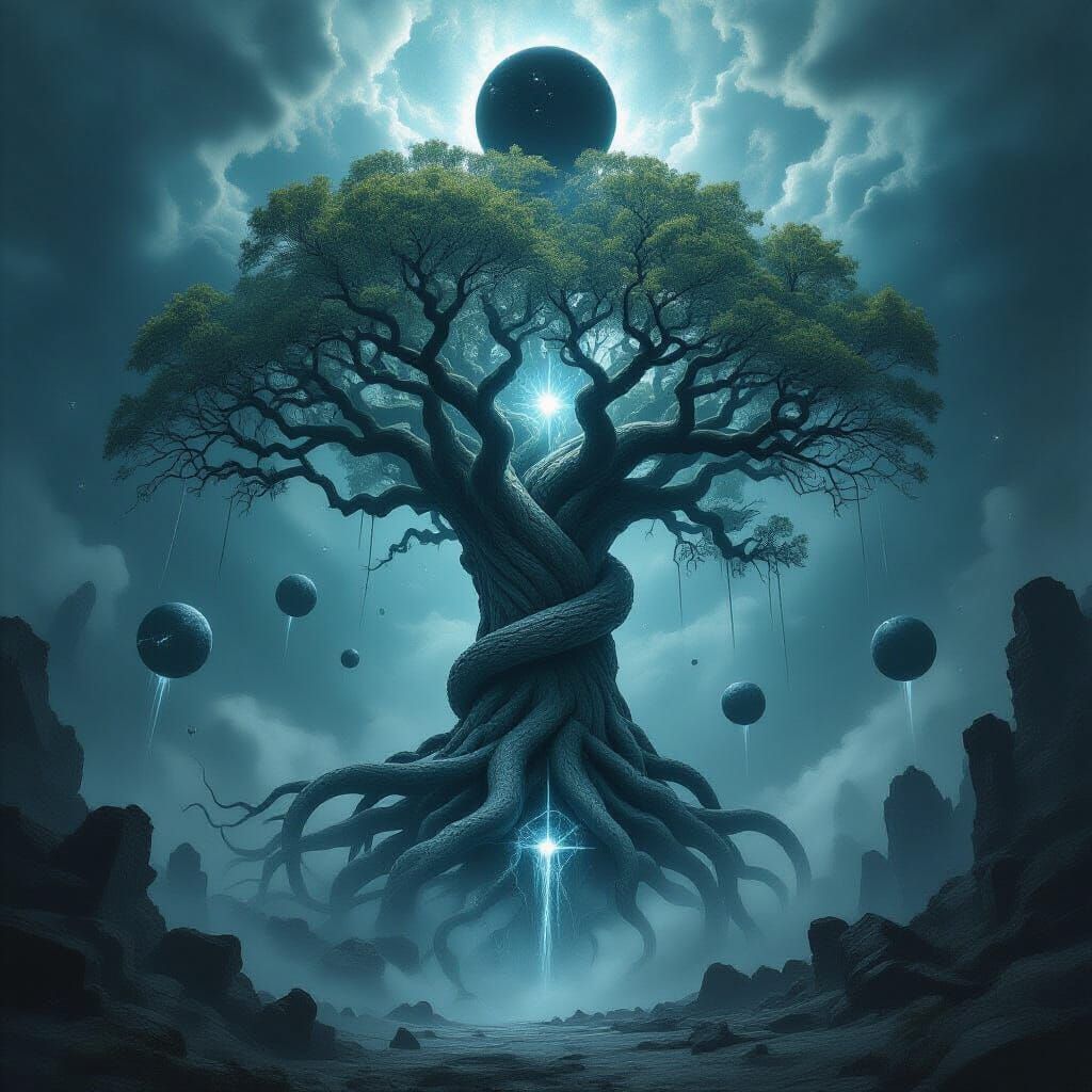 Cosmic Serpent Tree of Night Descends into Abyssal Realms