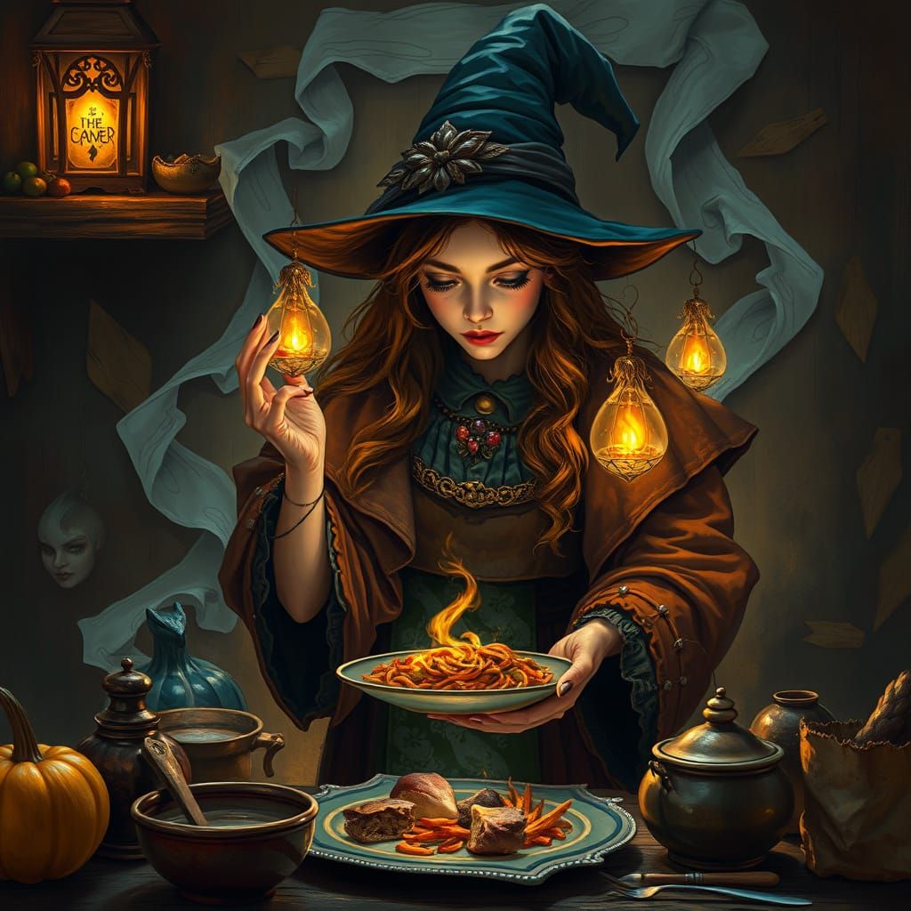 Kitchen Witch Conjures Meal with Ethereal Spells in Folklore...