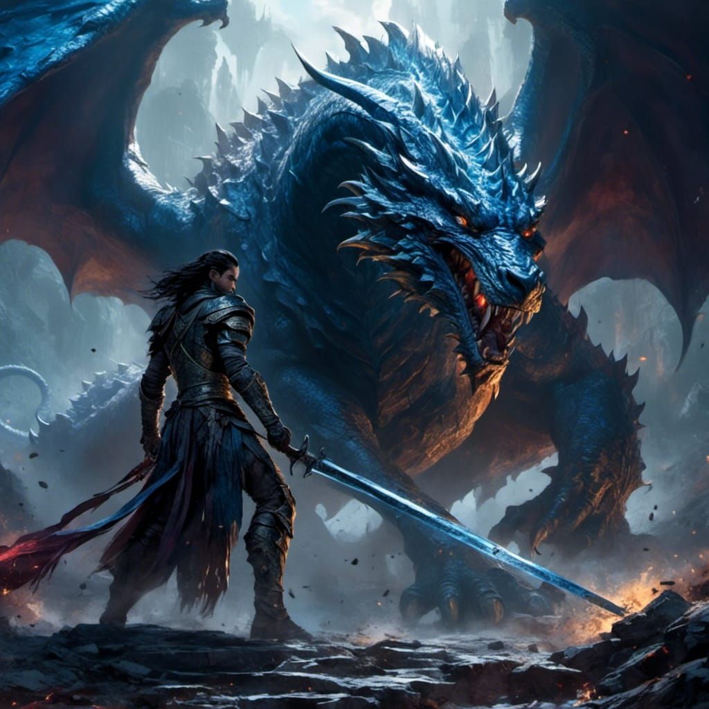 Mysterious Shadow Knight Engages Epic Battle with a Glowing-...