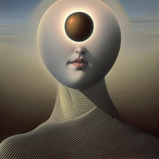 Hyper-Realistic Portrait of a Man with a Heart-Shaped Head