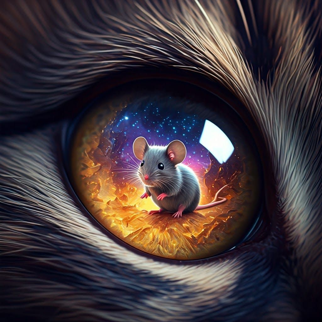 Whimsical Feline Eye, Studded with Starlight