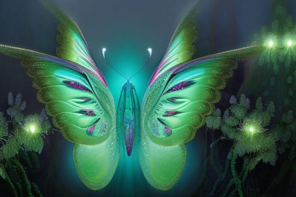Bioluminescent butterfly
